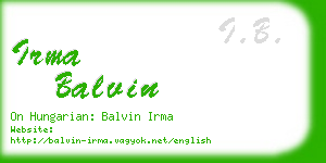 irma balvin business card